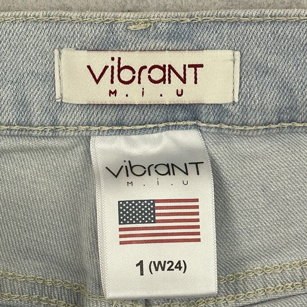 Vibrant Miu Jeans Womens W24 Light Wash Wide Leg High Rise Denim NWT - Picture 2 of 13